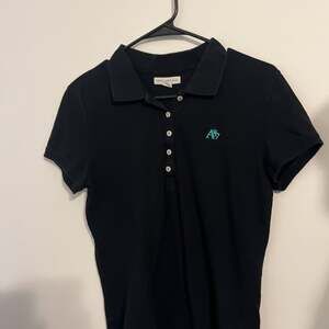 Aeropostale Women's Aero Solid A87 Black Polo Shirt L
